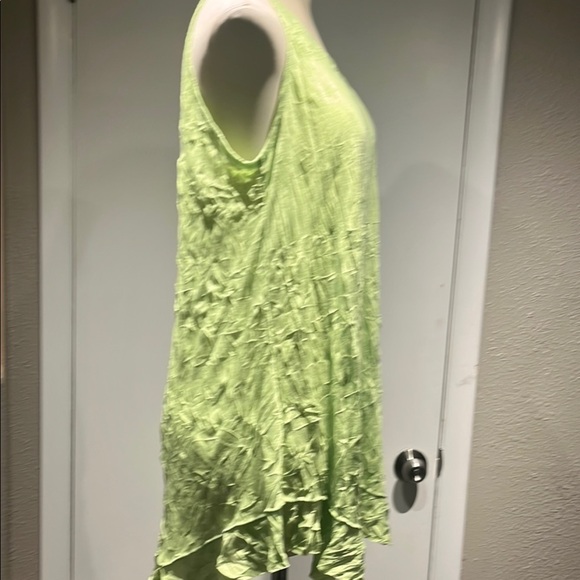 Vine Street Apparel Asymmetrical Green Tunic with Ruffles - Picture 4 of 16